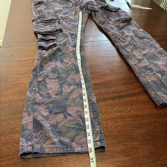 Darring Men's Cargo Camo Pants Size 36x34 Indie Grunge Goblin Streetwear Maroon - Picture 7 of 9